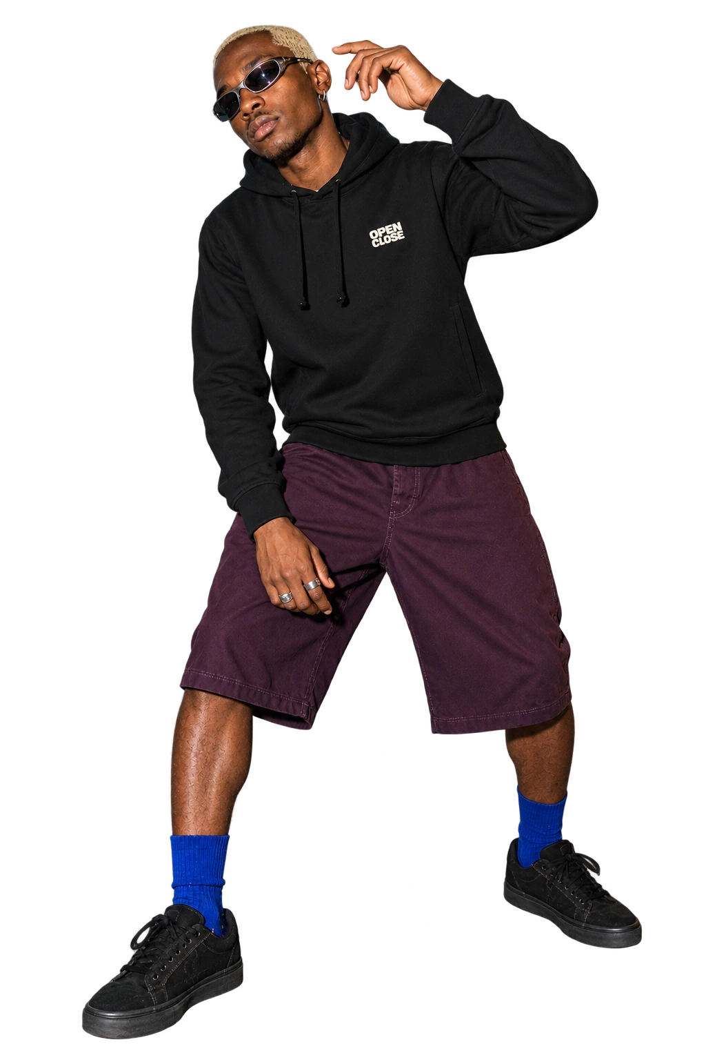 Local Knowledge Side Pocket Hoodie worn by a model, front view, studio