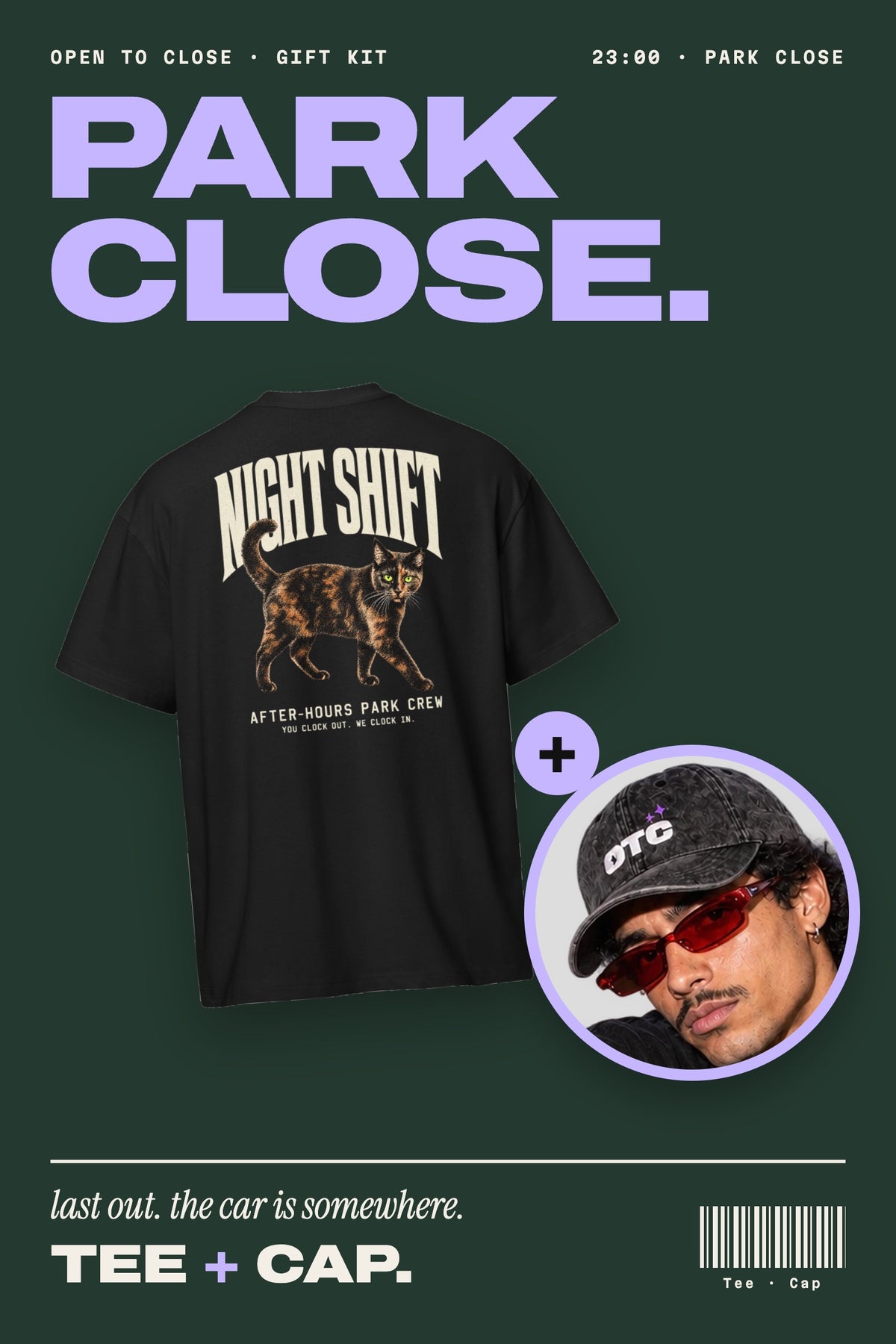 Park Close Gift Kit: the Night Shift Boxy Tee plus the Starry Night Cap, together as one gift