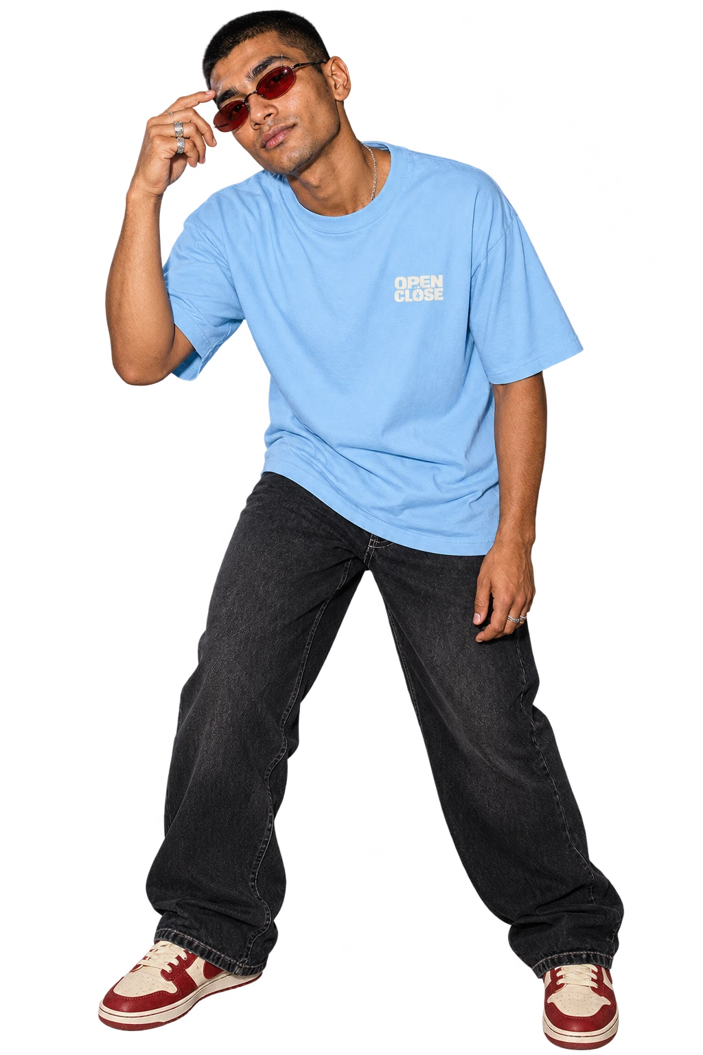 RIP Ice Cream tee worn by a model, front view, studio