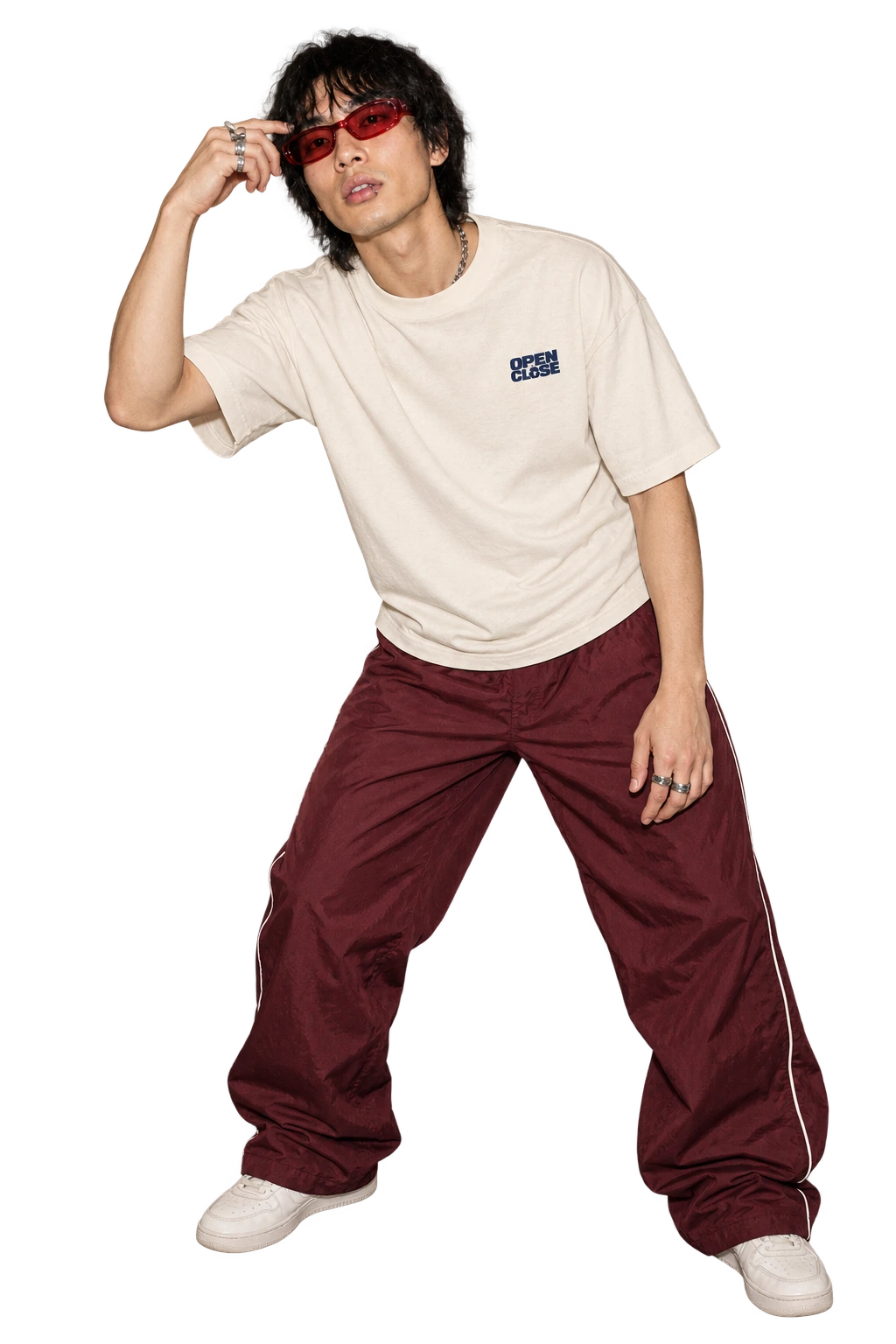Share Price Boxy Tee worn by a model, front view, studio
